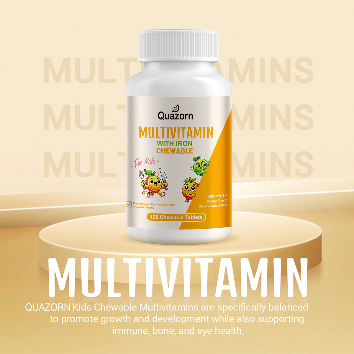 Heivy Multivitamin with Iron - CHEWABLE TABLETS FOR GROWTH & VITALITY(For kids)